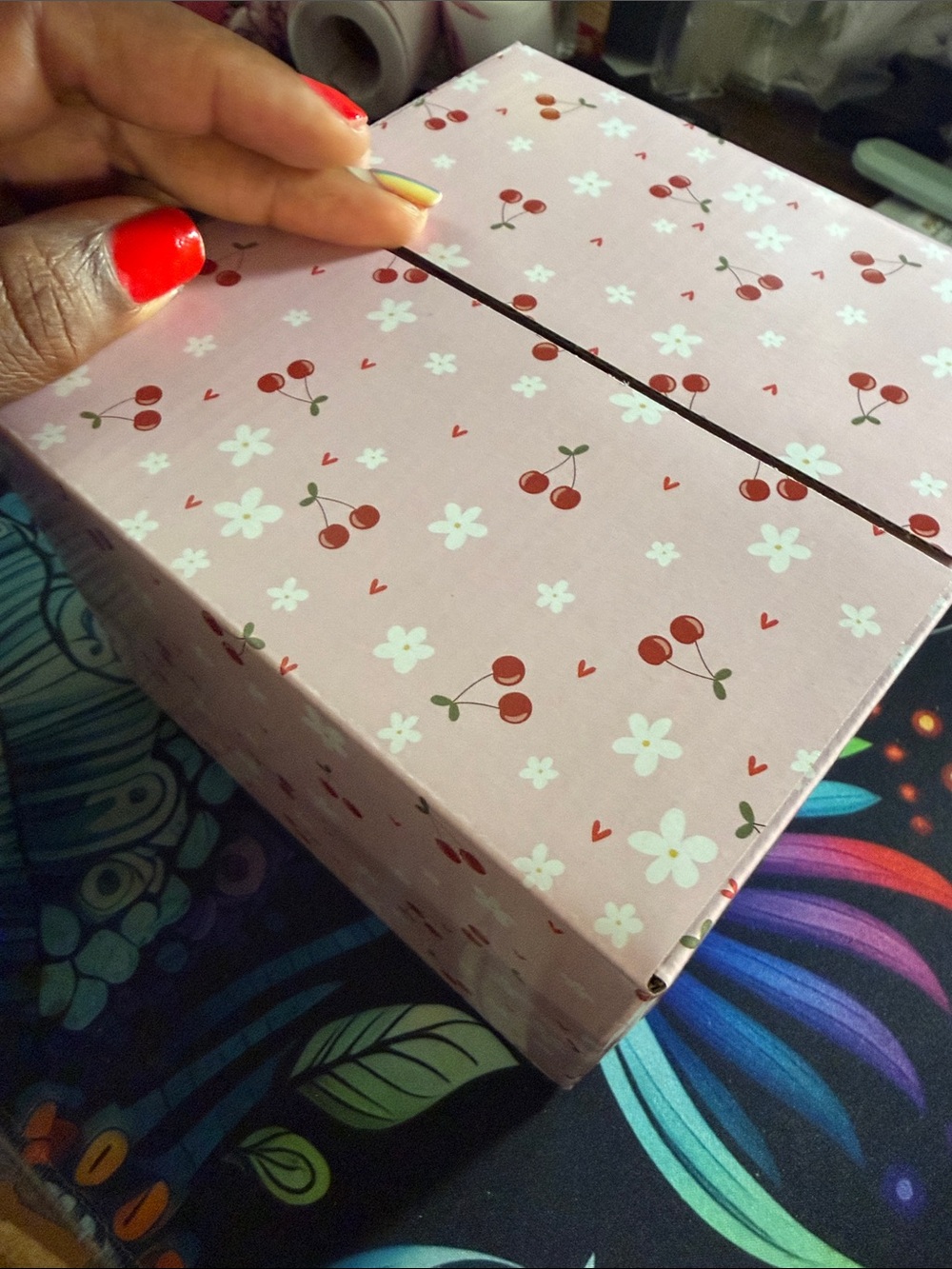 Pink Cherry Pattern Shipping Box - Decorative Mailer